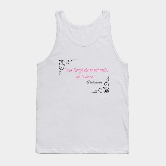 Shakespeare Quote - Pink Tank Top by Clearpebbl